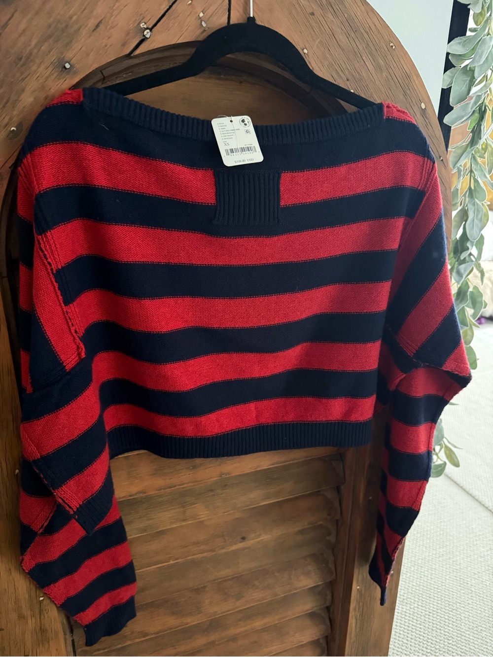 We The Free Into the Blue Off-the-Shoulder Cropped Sweater